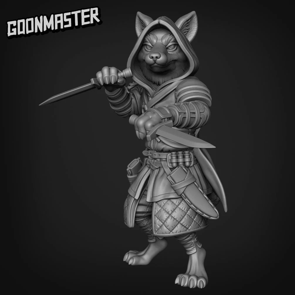 Fox Folk Rogue Miniature | E - Tabletop RPG & D&D miniature. Perfect for wargaming & collectors