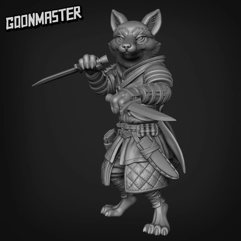 Fox Folk Rogue Miniature | F - Tabletop RPG & D&D miniature. Perfect for wargaming & collectors