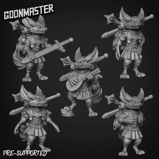 Fox Folk Squires Miniature - Set of 5 - 28mm