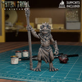 Frog Folk Fighter Miniature | A - Tabletop RPG & D&D miniature. Perfect for wargaming & collectors
