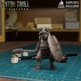 Frog Folk Fighter Miniature | I - Tabletop RPG & D&D miniature. Perfect for wargaming & collectors