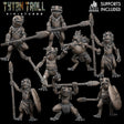 Frog Folk Fighter Miniature | Set of 9 - Tabletop RPG & D&D miniature. Perfect for wargaming & collectors