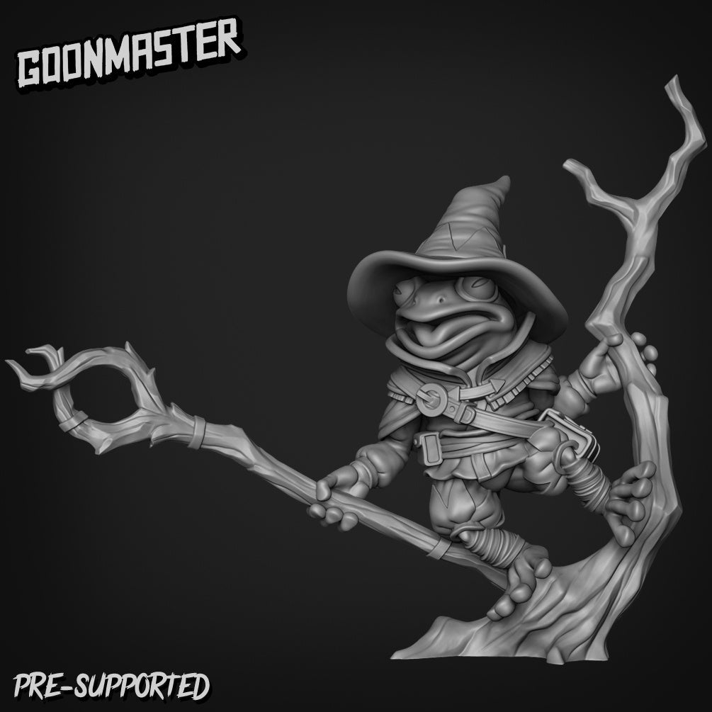 Frog Folk Wizard Miniature | A - Tabletop RPG & D&D miniature. Perfect for wargaming & collectors