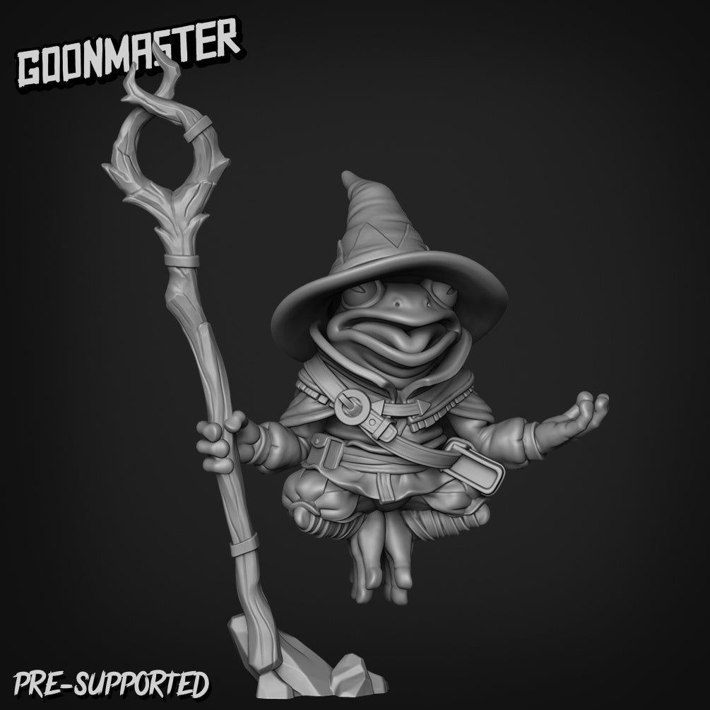Frog Folk Mage Miniature | A - Tabletop RPG & D&D miniature. Perfect for wargaming & collectors