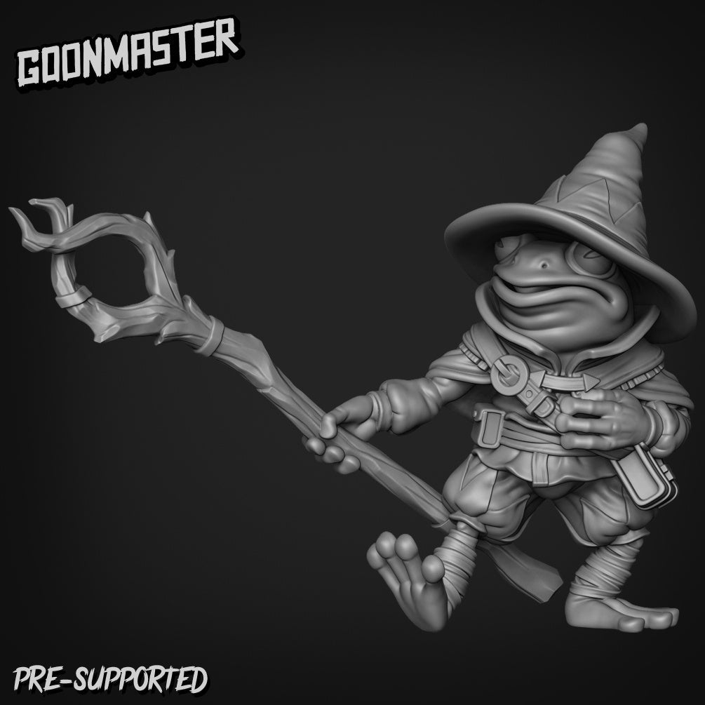 Frog Folk Mage Miniature | B - Tabletop RPG & D&D miniature. Perfect for wargaming & collectors