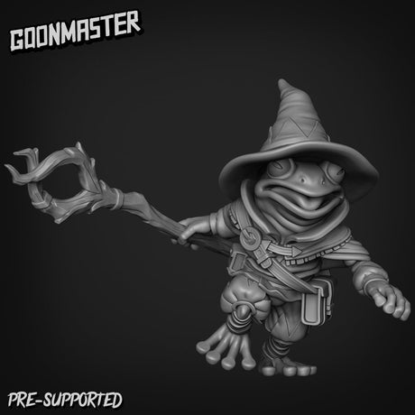 Frog Folk Wizard Miniature | B - Tabletop RPG & D&D miniature. Perfect for wargaming & collectors