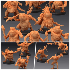 Frog Folk Miniature | 28mm - Tabletop RPG & D&D miniature. Perfect for wargaming & collectors