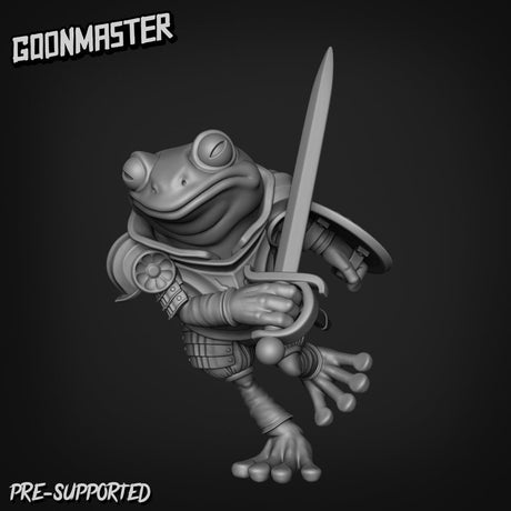 Frog Folk knight Miniature | A - Tabletop RPG & D&D miniature. Perfect for wargaming & collectors