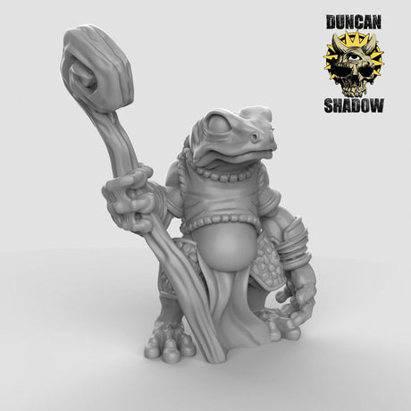 Frog Folk Shaman Miniature | C - Tabletop RPG & D&D miniature. Perfect for wargaming & collectors