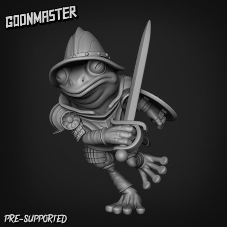 Frog Folk knight Miniature | C - Tabletop RPG & D&D miniature. Perfect for wargaming & collectors