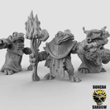 Warlock Frog Folk Miniature | Set of 3 - Tabletop RPG & D&D miniature. Perfect for wargaming & collectors