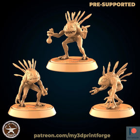 Frog Folk Adventurers Miniature Set | Set of 3 - Tabletop RPG & D&D miniature. Perfect for wargaming & collectors