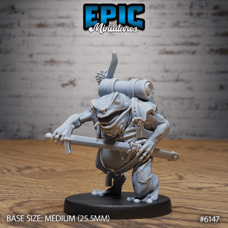 Frog folk Villagers Miniature | 6147 - Tabletop RPG & D&D miniature. Perfect for wargaming & collectors