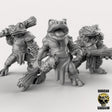 Frog Folk with Club Miniature | Set of 3 - Tabletop RPG & D&D miniature. Perfect for wargaming & collectors