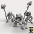 Frog Folk with Shroom Staffs Miniature | Set of 3 - Tabletop RPG & D&D miniature. Perfect for wargaming & collectors
