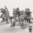 Frog Folk with Spears Miniature | Set of 3 - Tabletop RPG & D&D miniature. Perfect for wargaming & collectors