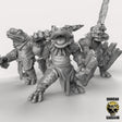 Frog Folk with Sword and Shield Miniature | Set of 3 - Tabletop RPG & D&D miniature. Perfect for wargaming & collectors
