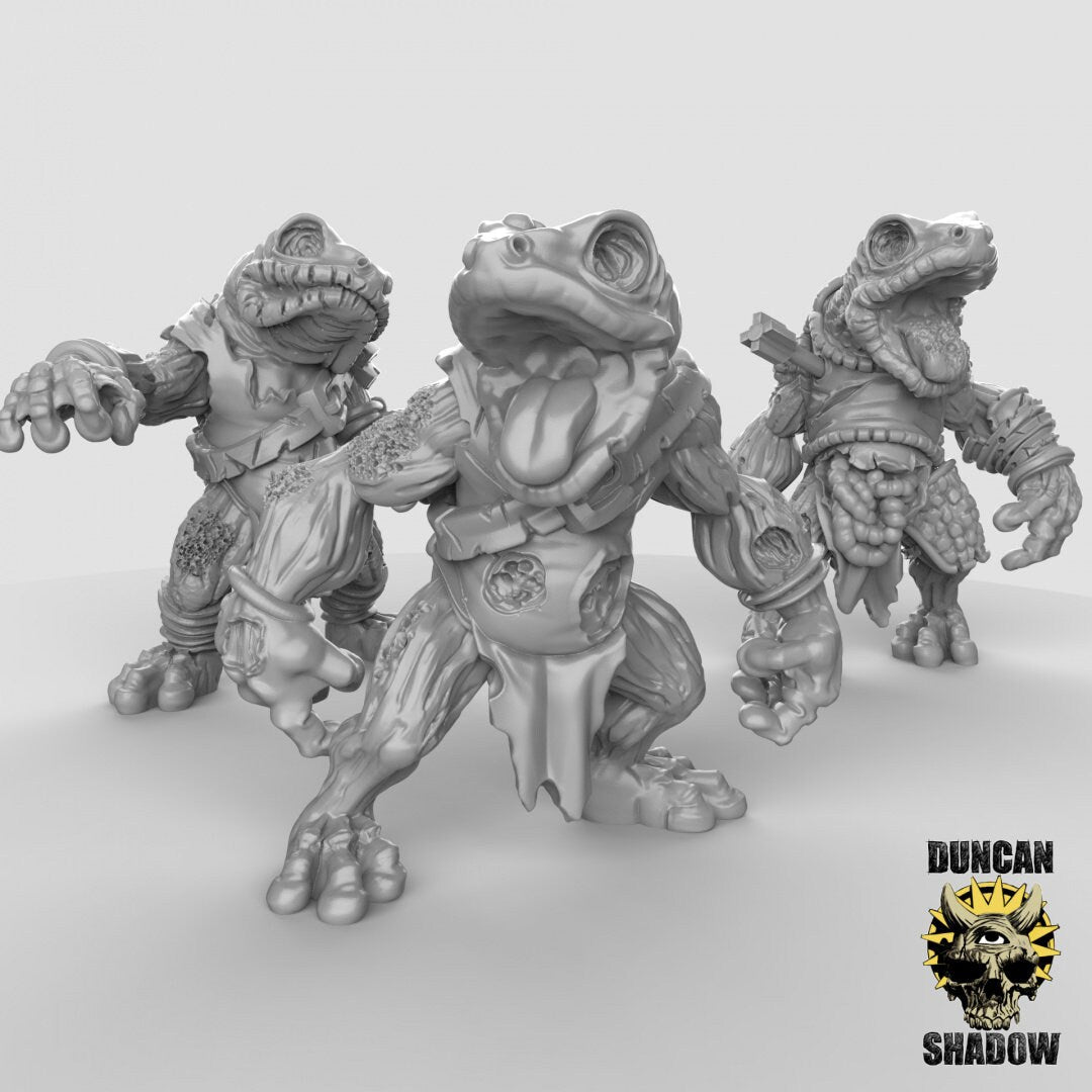 Frog Zombies Miniature - Set of 3 - 28mm