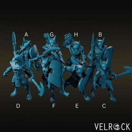 Full Anubis Miniature | Set of 8 - Tabletop RPG & D&D miniature. Perfect for wargaming & collectors