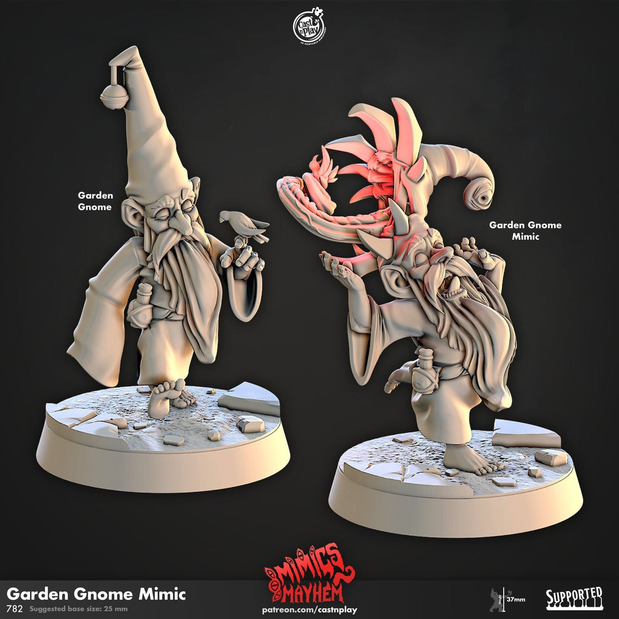 Garden Gnome Mimic Miniature | Garden Gnome - Tabletop RPG & D&D miniature. Perfect for wargaming & collectors