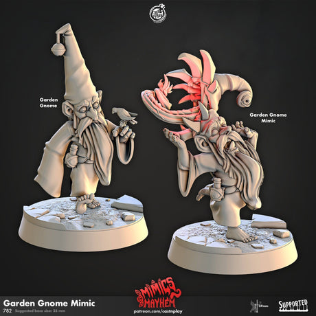 Garden Gnome Mimic Miniature | Garden Gnome - Tabletop RPG & D&D miniature. Perfect for wargaming & collectors