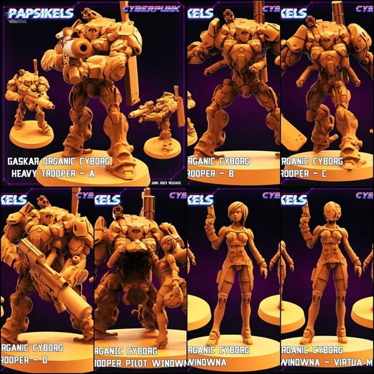 Gaskar Organic Cyborg Miniature - Full Set All Models - 32mm