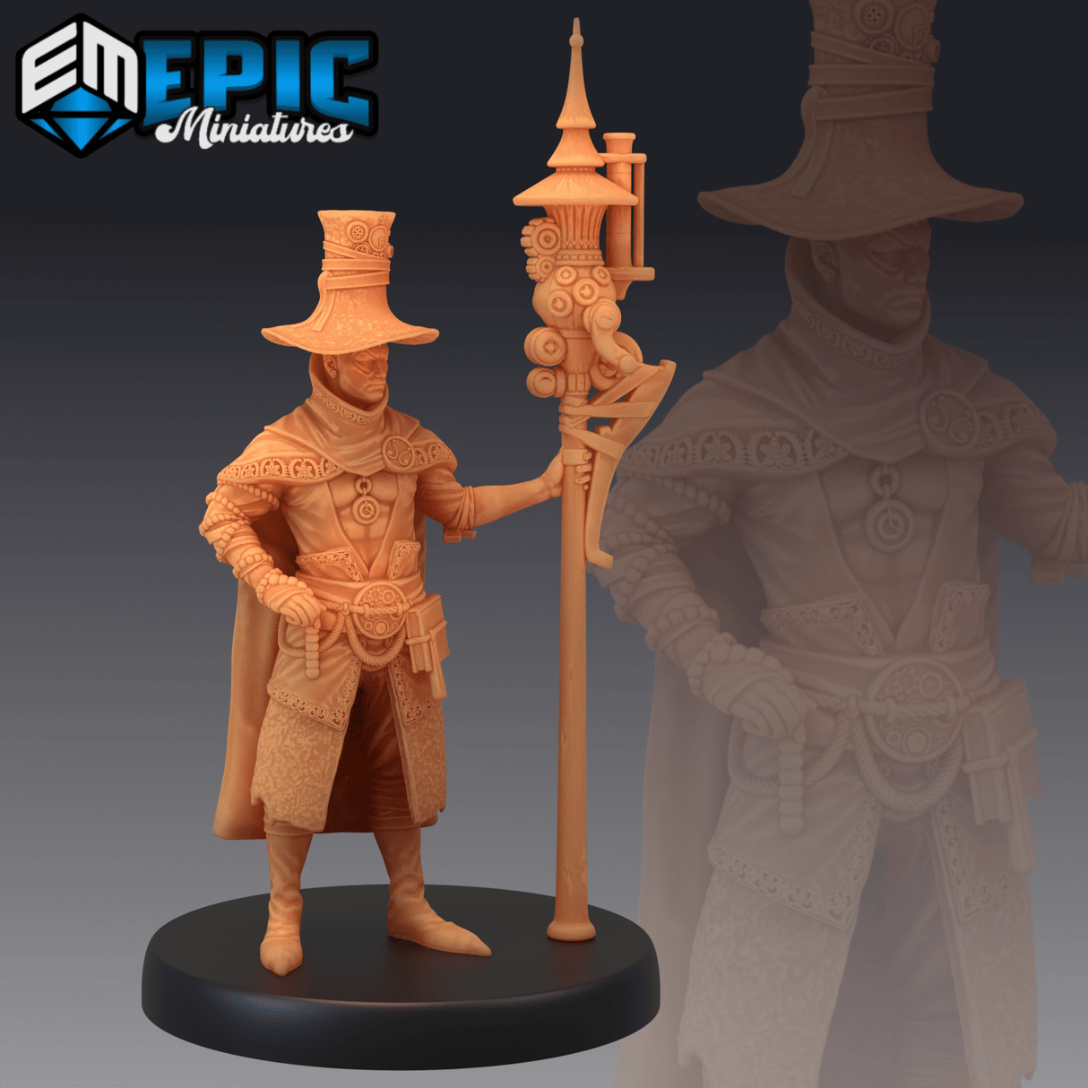 Gear Wizard Miniature | A - Tabletop RPG & D&D miniature. Perfect for wargaming & collectors