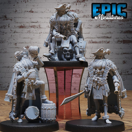 Ghost Captain Miniature | Set of 3 - Tabletop RPG & D&D miniature. Perfect for wargaming & collectors