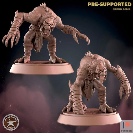 Ghoul Miniature | Set of 2 - Tabletop RPG & D&D miniature. Perfect for wargaming & collectors