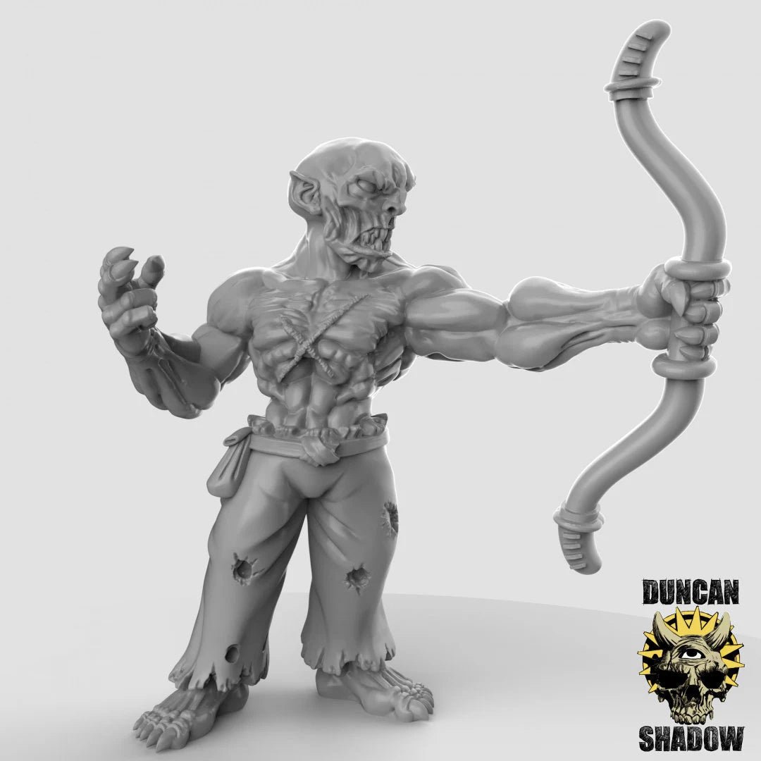 Ghoul, Vampire minion Archer Miniature | C - Tabletop RPG & D&D miniature. Perfect for wargaming & collectors