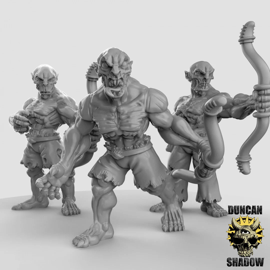 Ghoul, Vampire minion Archer Miniature | Set of 3 - Tabletop RPG & D&D miniature. Perfect for wargaming & collectors