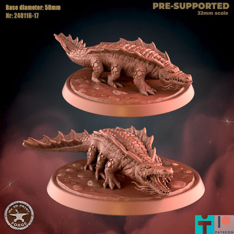 Giant Crocodile Miniature | Set of 2 - Tabletop RPG & D&D miniature. Perfect for wargaming & collectors