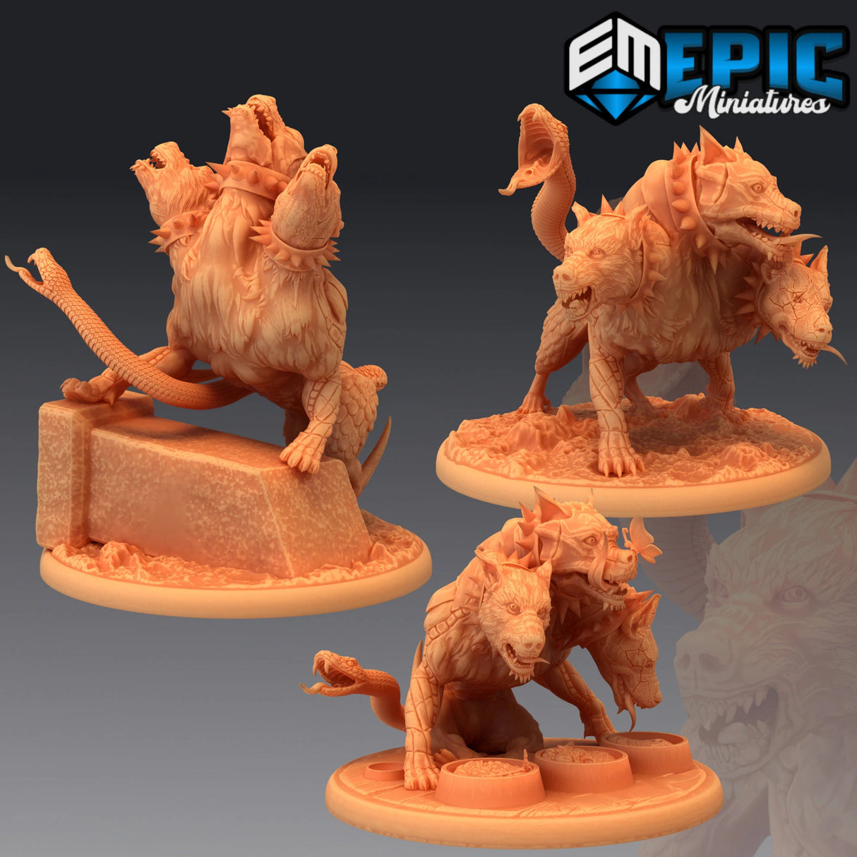 Giant Dog Miniature | Set of 3 - Tabletop RPG & D&D miniature. Perfect for wargaming & collectors