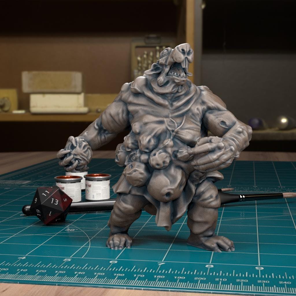 Giant Plague Rat Miniature - Rat Trooper 1 - 32mm