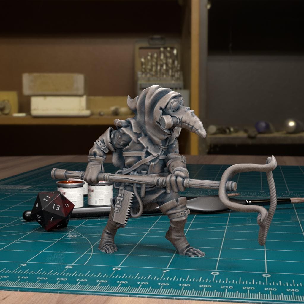 Giant Plague Rat Miniature Bundle | Rat Trooper 1 - Tabletop RPG & D&D miniature. Perfect for wargaming & collectors