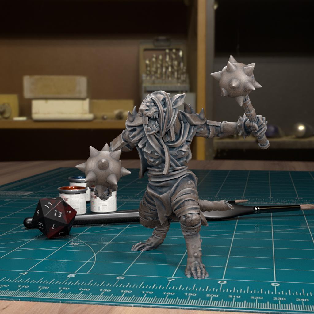 Giant Plague Rat Miniature - Rat Trooper 1 - 32mm