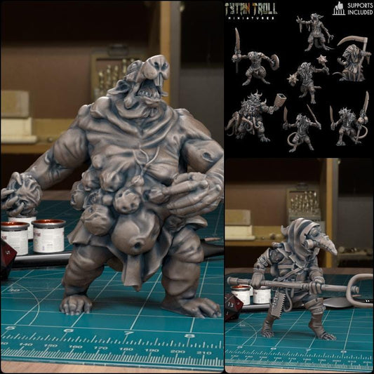 Giant Plague Rat Miniature - Rat Trooper 1 - 32mm