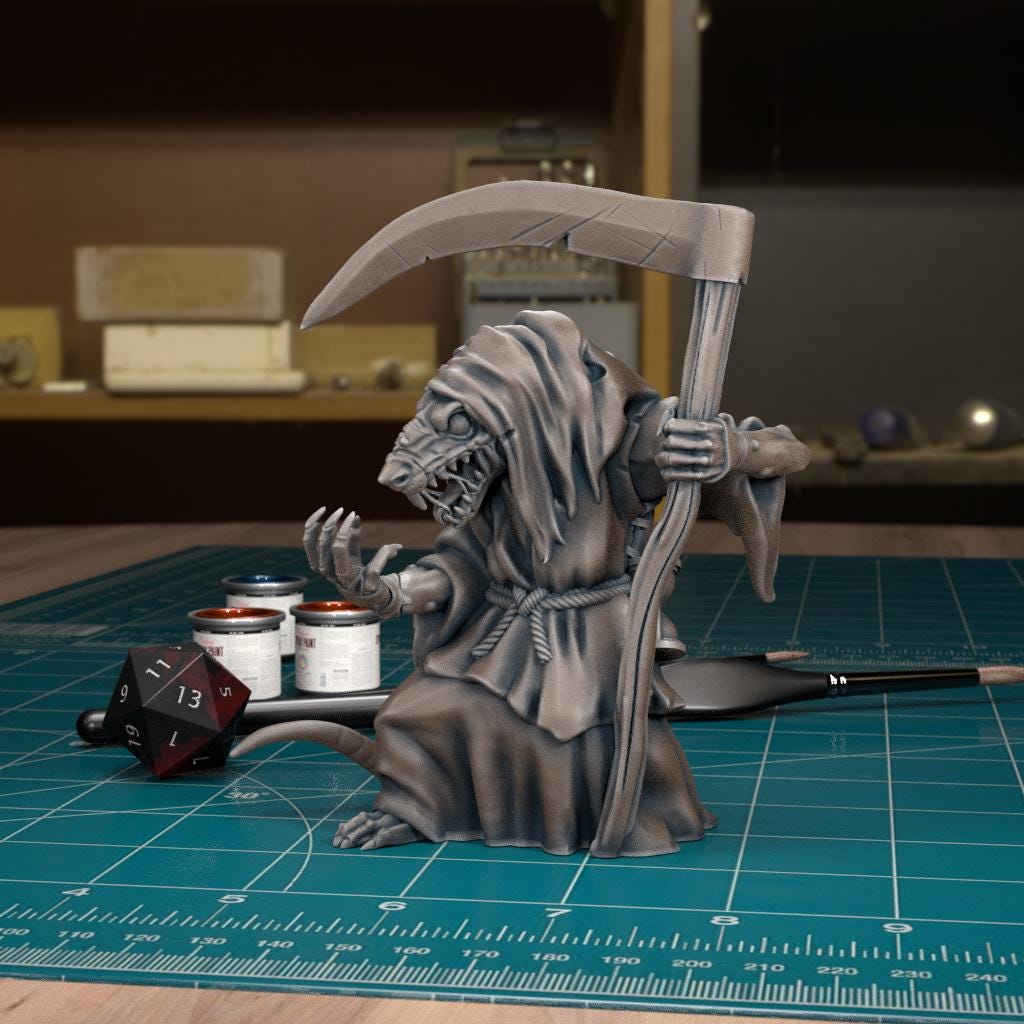 Giant Plague Rat Miniature - Rat Trooper 1 - 32mm