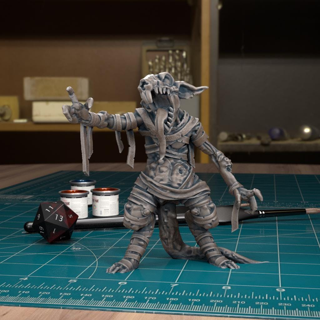 Giant Plague Rat Miniature - Rat Trooper 1 - 32mm