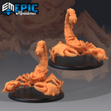 Giant Scorpion Miniature Set | ARMOURED AND SADDLED SCORPIONS - Tabletop RPG & D&D miniature. Perfect for wargaming & collectors
