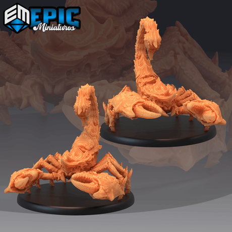 Giant Scorpion Miniature Set | ARMOURED AND SADDLED SCORPIONS - Tabletop RPG & D&D miniature. Perfect for wargaming & collectors