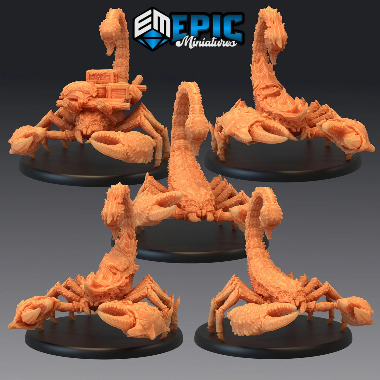 Giant Scorpion Miniature Set | Full Set All Models - Tabletop RPG & D&D miniature. Perfect for wargaming & collectors