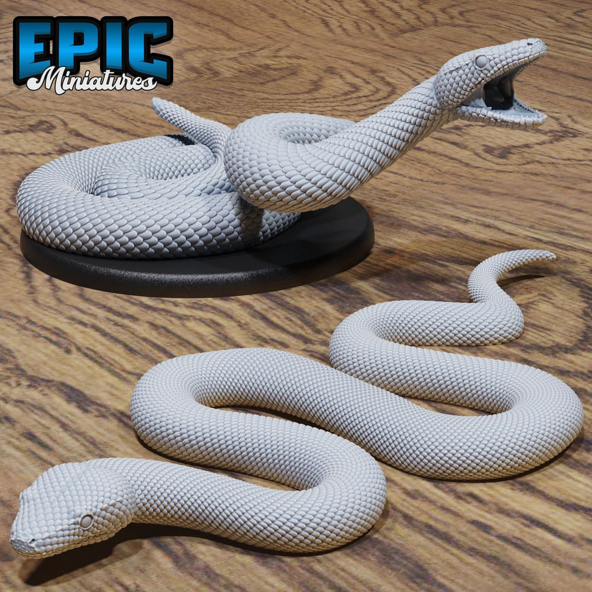 Giant Snakes Miniature | Set of 2 - Tabletop RPG & D&D miniature. Perfect for wargaming & collectors