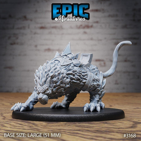 Giant Tiger Miniature | C - Tabletop RPG & D&D miniature. Perfect for wargaming & collectors