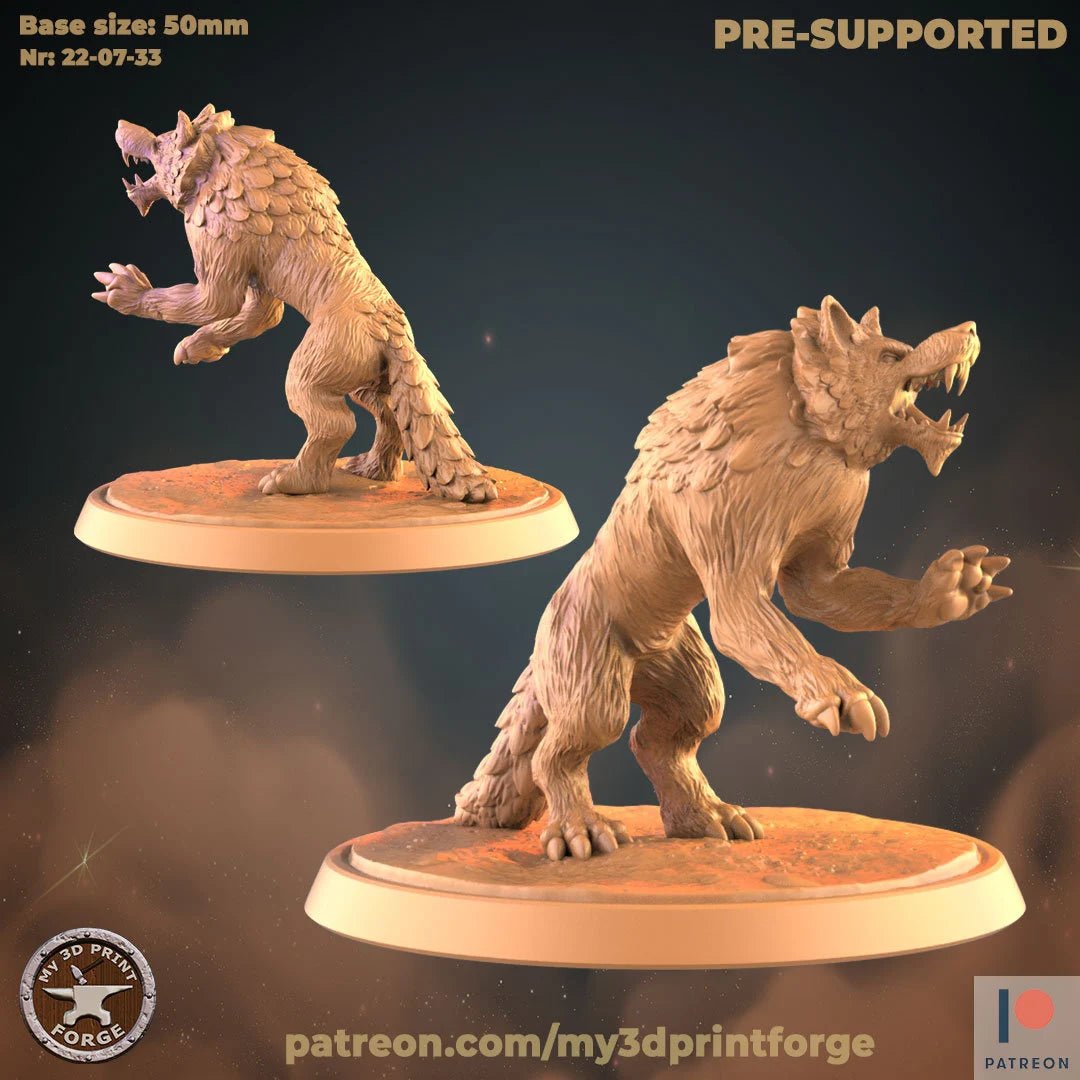 Wolf Miniature Set | bottom left - Tabletop RPG & D&D miniature. Perfect for wargaming & collectors