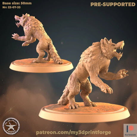 Wolf Miniature Set | bottom left - Tabletop RPG & D&D miniature. Perfect for wargaming & collectors