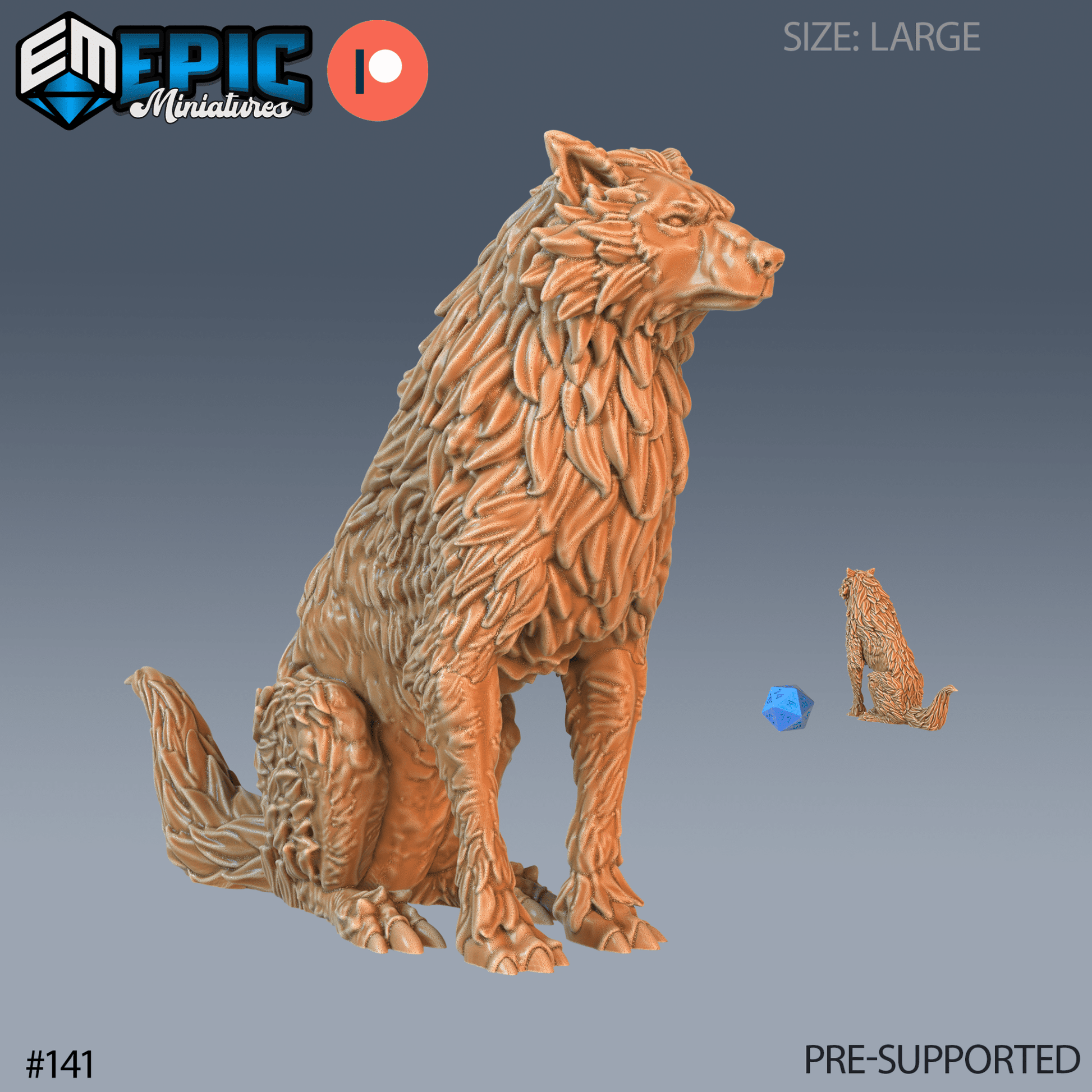 Giant Wolf Miniature - C - 28mm