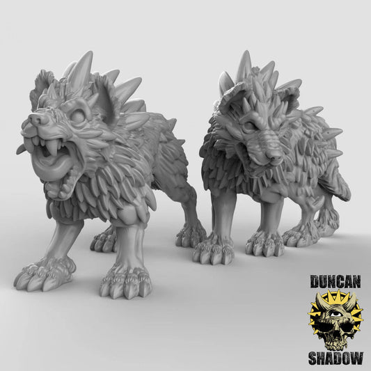 Giant Wolf Miniature - Set of 2 - 28mm