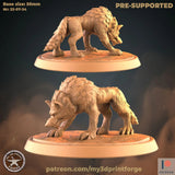 Wolf Miniature Set | top right - Tabletop RPG & D&D miniature. Perfect for wargaming & collectors