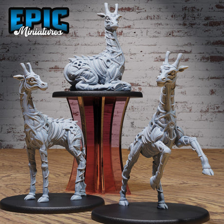 Giraffe Miniature | Full Set All Models - Tabletop RPG & D&D miniature. Perfect for wargaming & collectors